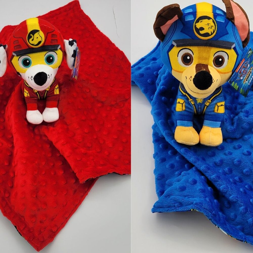 Double plush set Minky security Blanket for kids 21 x 21